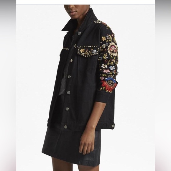 Jackets & Blazers - Mazie Denim Embroidered Jacket